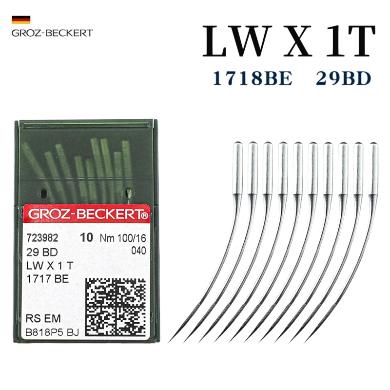 10 sztuk LWX1T groz-beckert zakrzywione igły do ściętych szwów Blindstitch szycia 29 BD 1717BE 1717TPUE 23:83