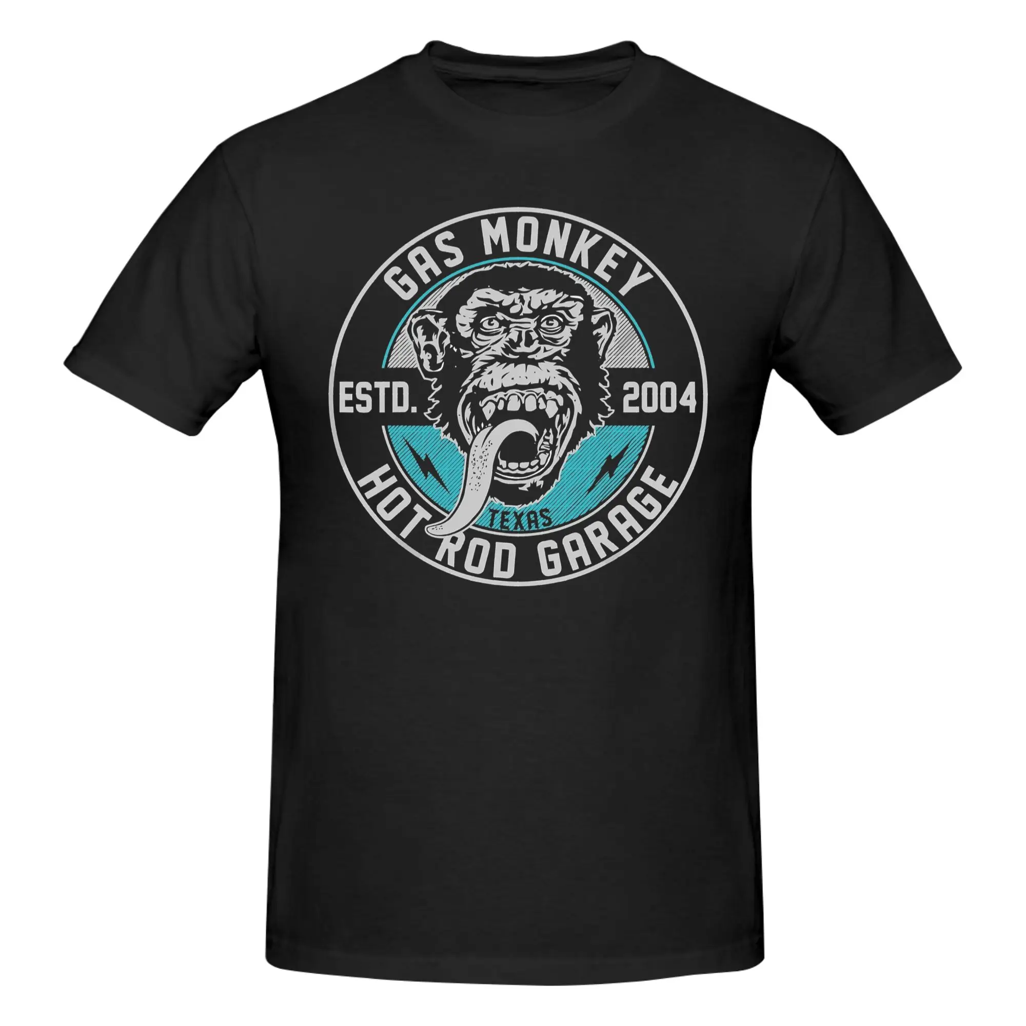 1 Piece Spark Plug Design Funny 100% Cotton T-Shirt Monkey Garage Tees Tops For Men