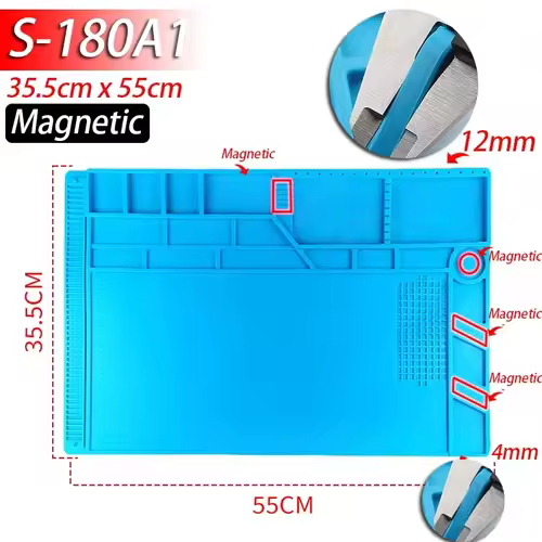 Soldering Station Mat Silicone Work Mat Heat Resistant 932°F Anti-Static Magnetic Mat for Electronic Phone Laptop Watch Repair - Image 15