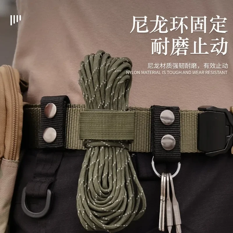 Outdoor Waist Belt Fixed Buckle Heavy Duty Belt Keeper Outdoor Camp Hiking Nylon Backpack Waist Fastener Belt Key Hook Buckle