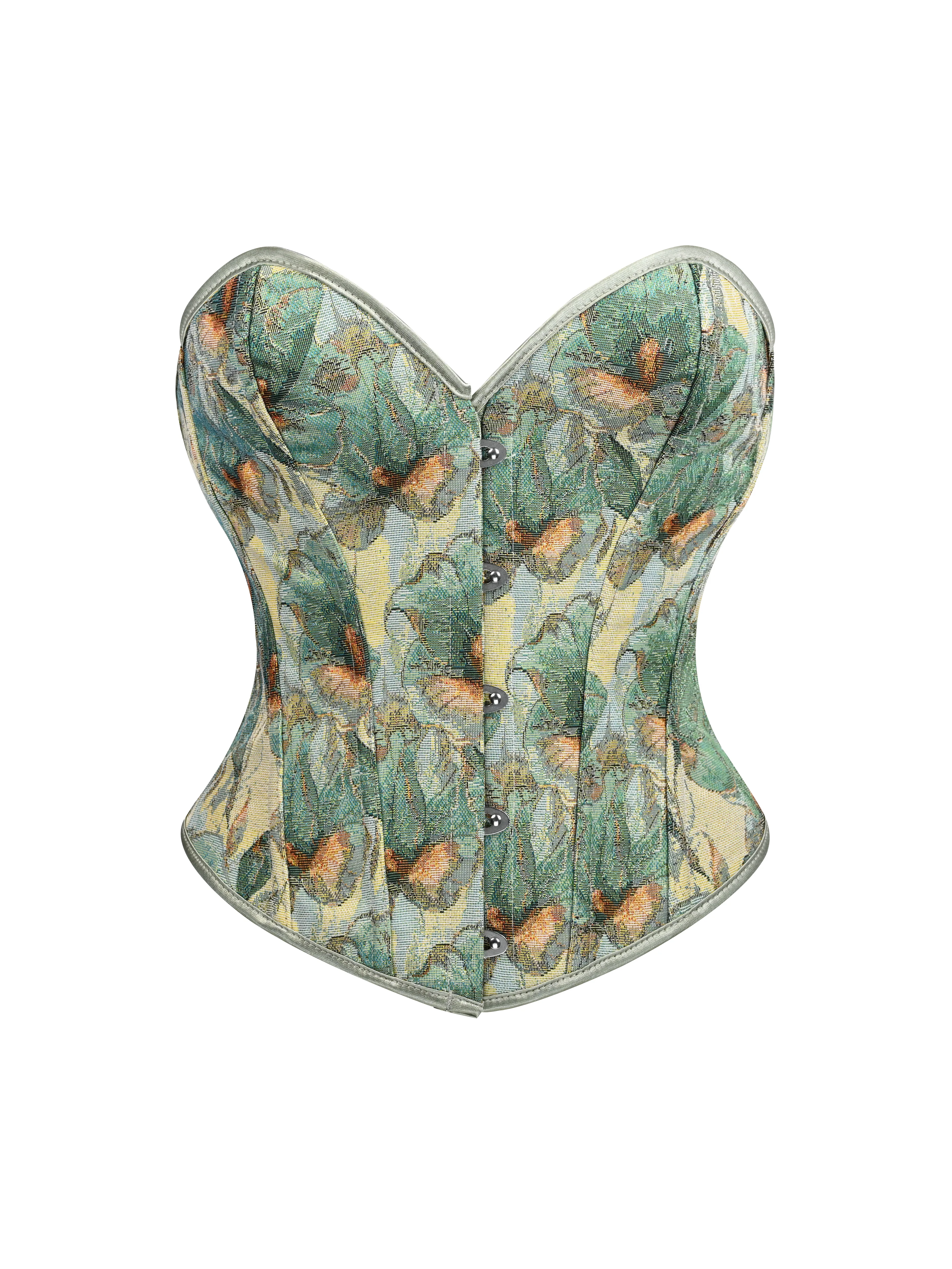 

Женский винтажный корсет Monet Art, жаккардовый топ-бюстье без бретелек, корректирующее белье с косточками на талии для верхней одежды