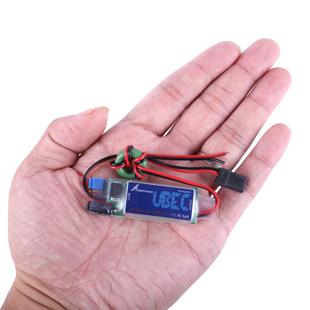 HOBBYWING Original 5V/6V UBEC para coches RC 3A Max 5A bajo ruido RF blindaje completo regulador de conmutación antiinterferencias