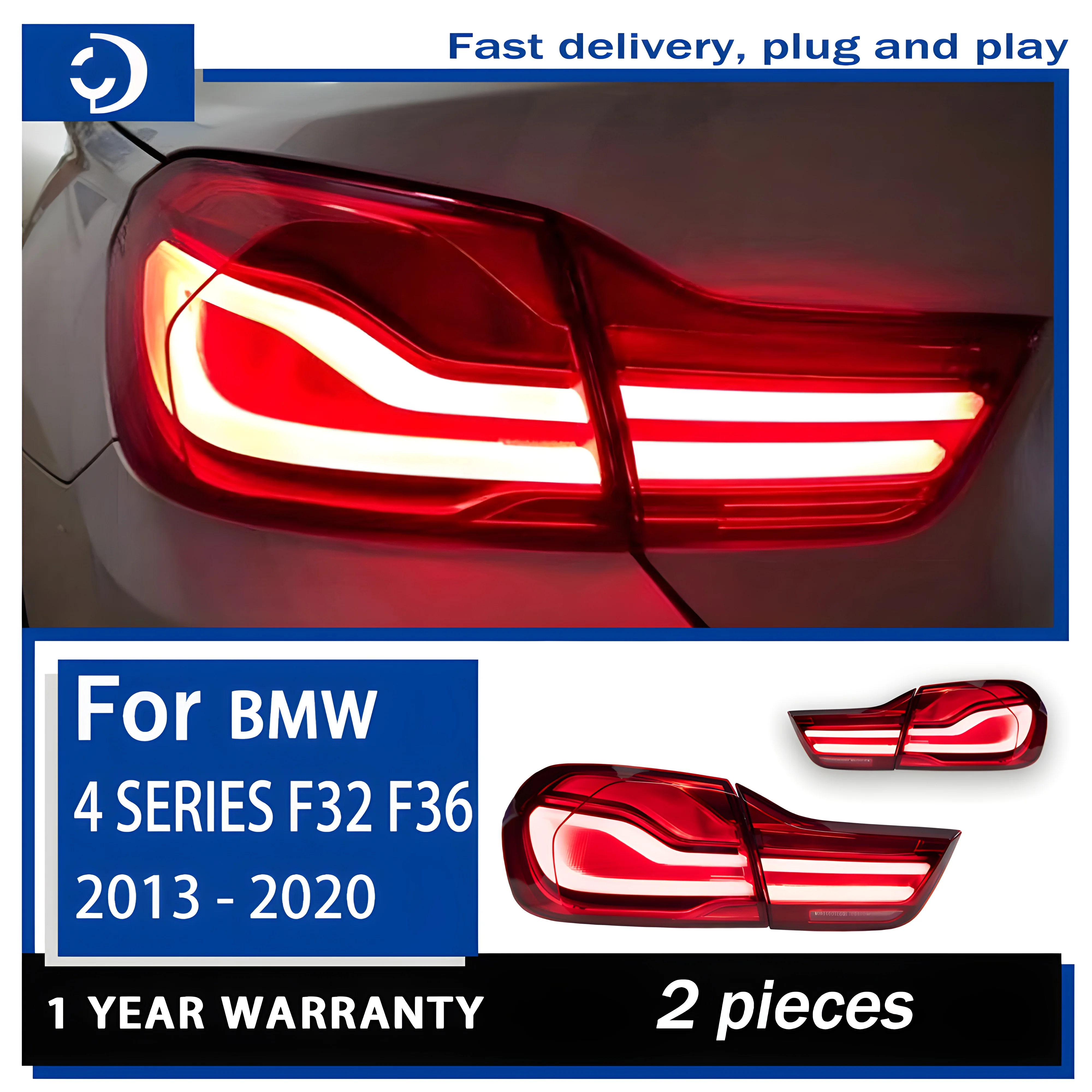 Car Styling Taillights for BMW The 4 Series F32 F36 F82 M4 GTS LED Tail Light 2013-2020 Tail Lamp DRL Rear Turn Signal Automoti