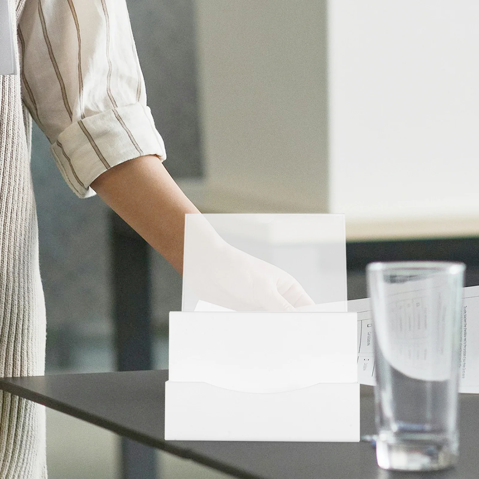 1 قطعة صندوق التصويت مع قفل الاكريليك التبرع اقتراح شكرا رسالة جمع صندوق تخزين الاقتراع العام متعدد الوظائف