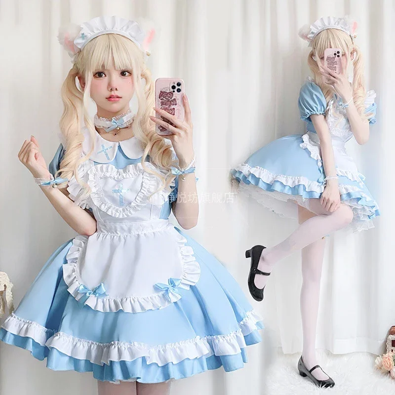 SN88 Maid Cosplay uniforme de Lolita Cruz gótica Laurie Halloween ropa para adultos Disfraz de Anime Vestido suave para niña Disfraz Anime Vestid