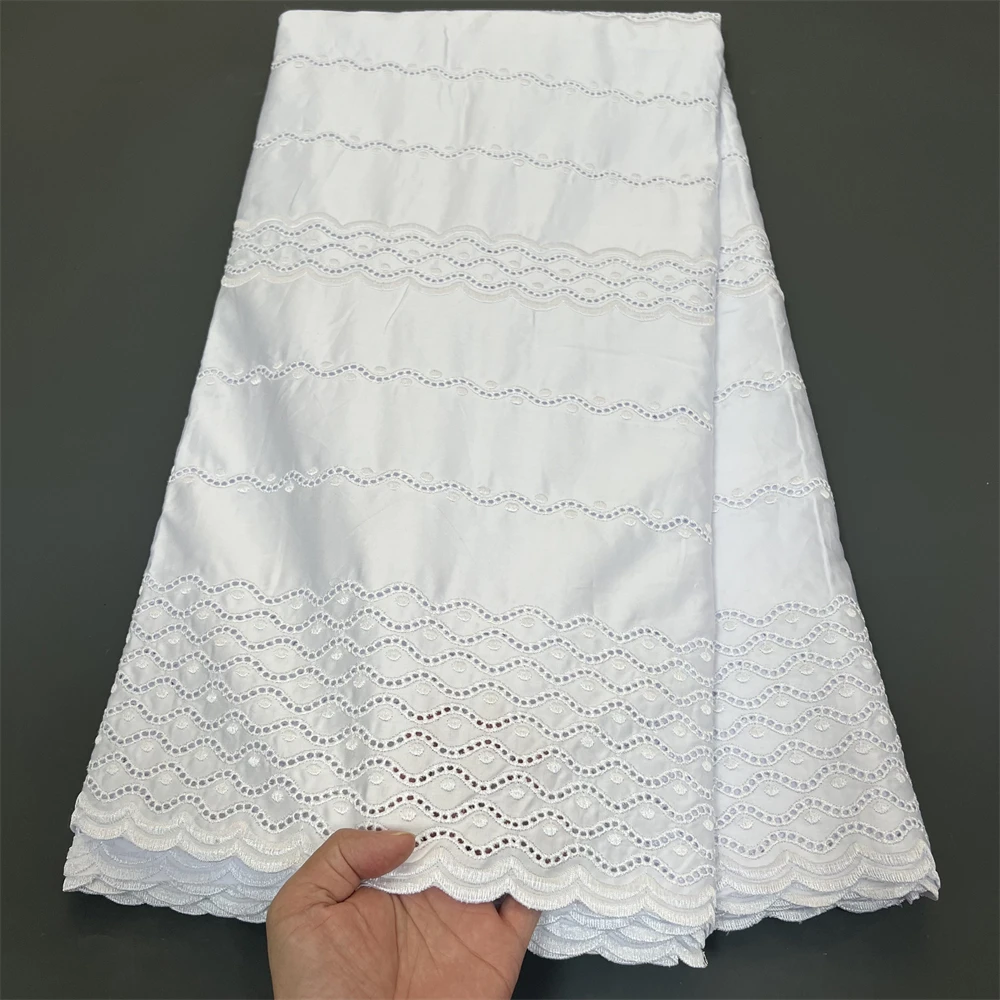 2024 New Cotton Lace African Atiku Fabric High Quality Swiss Voile Polish Lace Cotton Fabrics for Men and Women Cotton Laces