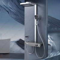 Digital Temperature Display Shower Set Pressure Massage Shower System Multi-mode Shower Head Handheld Spray Bathroom Accessories