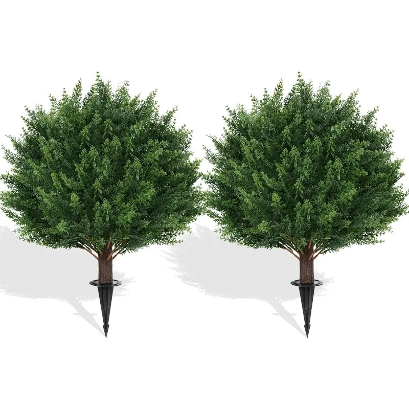 

Искусственное тополярное дерево с шипами, набор из 2 искусственных кустарников, искусственное вечнозеленое дерево для крыльца, искусственные растения