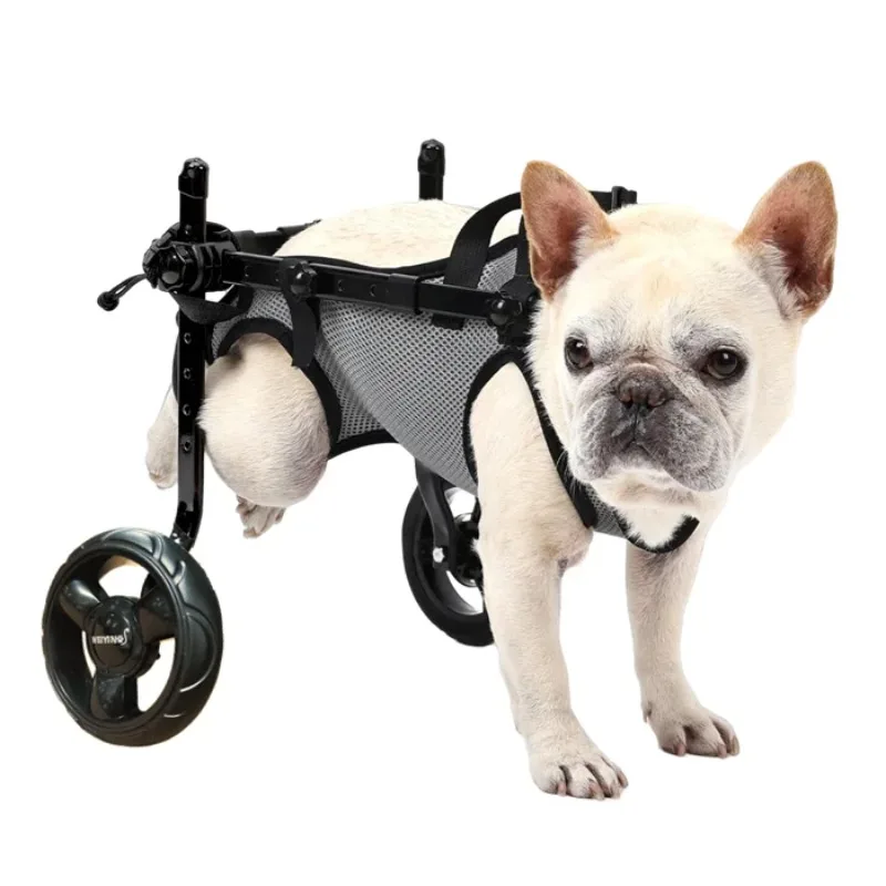 

Adjustable Dog Wheelchair for Small/Medium Pets - 4-Wheel Mobility Aid with Harness Elderly&Disabled Cart for Leg Rehabilitation
