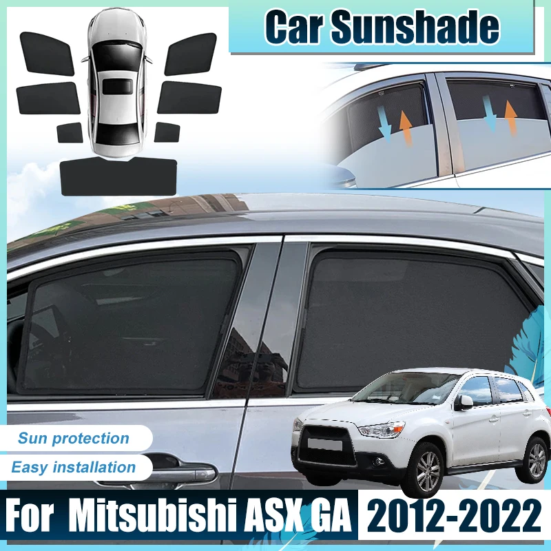 

For Mitsubishi ASX Accessories RVR GA 2012-2022 Car Front Rear Window Screen Sun Shades Covers Anti UV Visors light Shield Mesh
