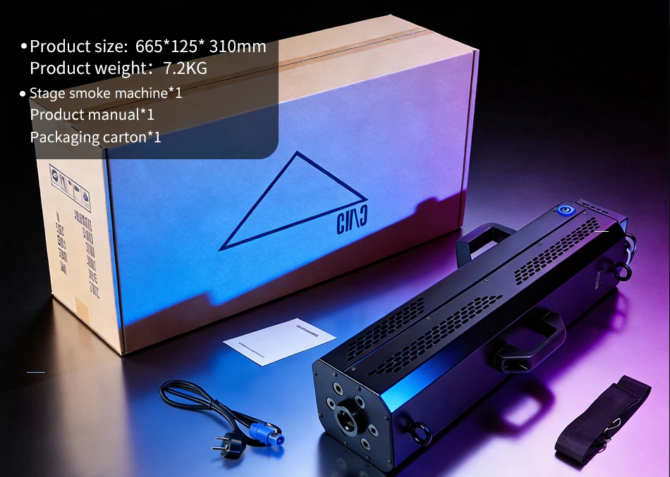 aicpose 1500W LED RGB Handgehaltene Rauchpistole Bühnen-Spezialeffektgerät für DJ Disco Party Hochzeit Tragbarer Rauchwerfer – Detail 6