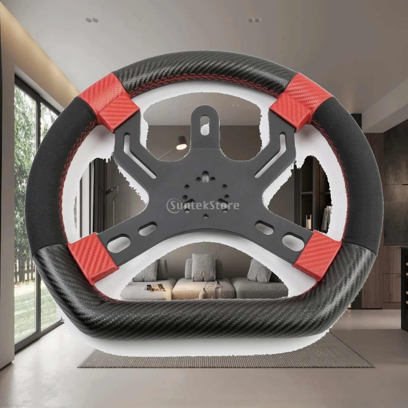 High Performance Kart Steering Wheel 300 Diameter PU Leather Alloy Hub for Competitive Racing Enthusiasts