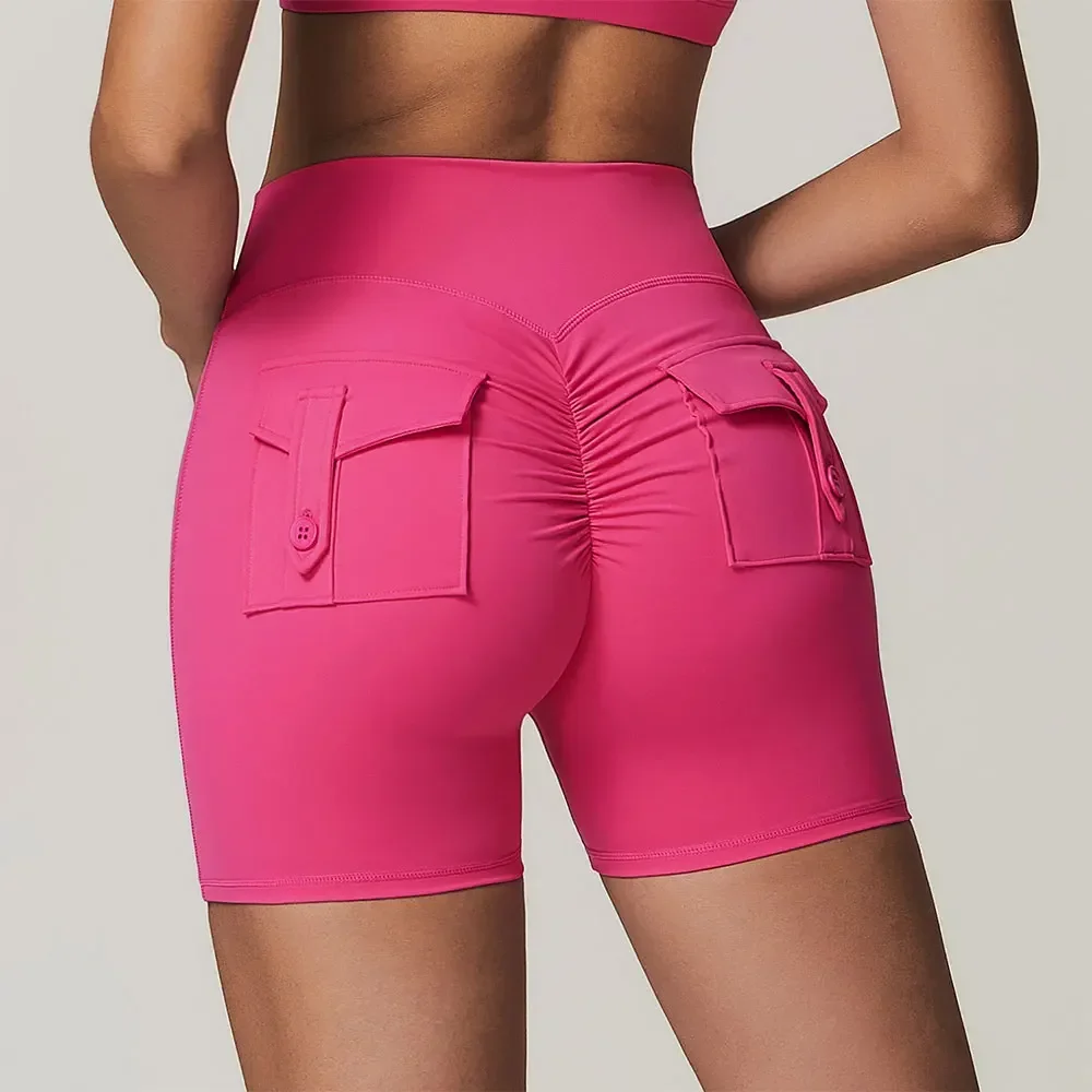 

Yoga Shorts Women Butt Lifting Leggings Gym Sport Shorts Pocket Cycling Jogging Fitness Tights High Waist Push Up Yoga Clothing