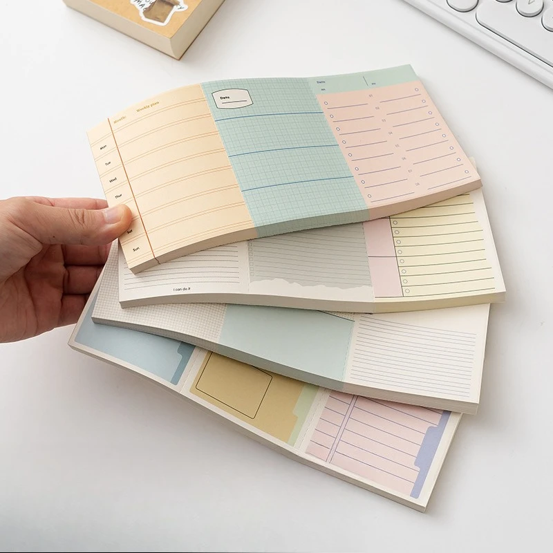 Niche high-color value fresh three-part student note pad fragments memo paper non-adhesive creative tearable planner papers