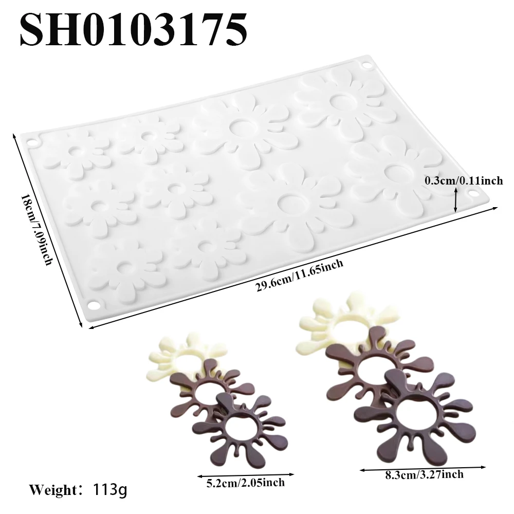 Water Splash Design Mousse Cake Mold Chocolate Crispy Dessert Decoration Tool Food Grade Silicone Mold Kitchen Bakeware