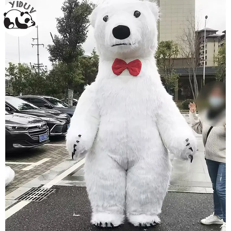 Disfraz inflable de oso Polar gigante para adultos, muñeco de dibujos animados de Panda, peluche marrón, mascota Cheburashka, conjunto inflable, Cosplay de Navidad