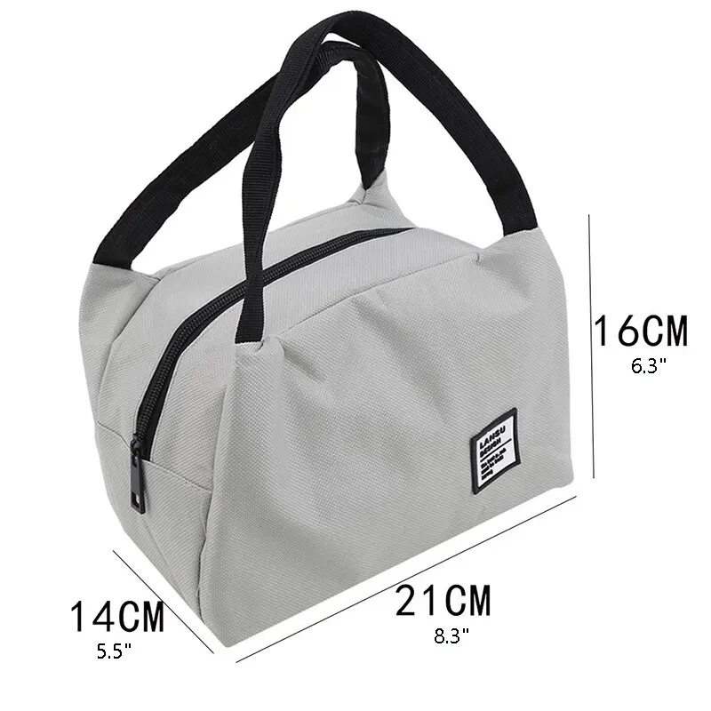 Portable Lunch Bag Tote Insulated Box Canvas Thermal Cold Warm Food Container School Picnic Men Women Kids Bento Storage Pouch