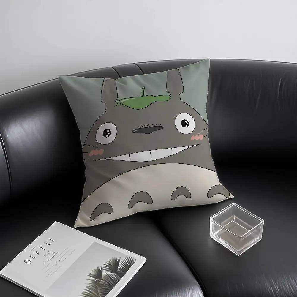 Anime T-Totoro Pillow Case Anti-dustmite Invisible Zipper Sofa Bed