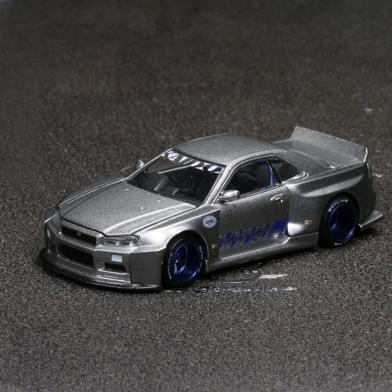 

KAIDO&MINIGT 1:64 SKYLINE V1 wide-body GT-R (R34) alloy car model