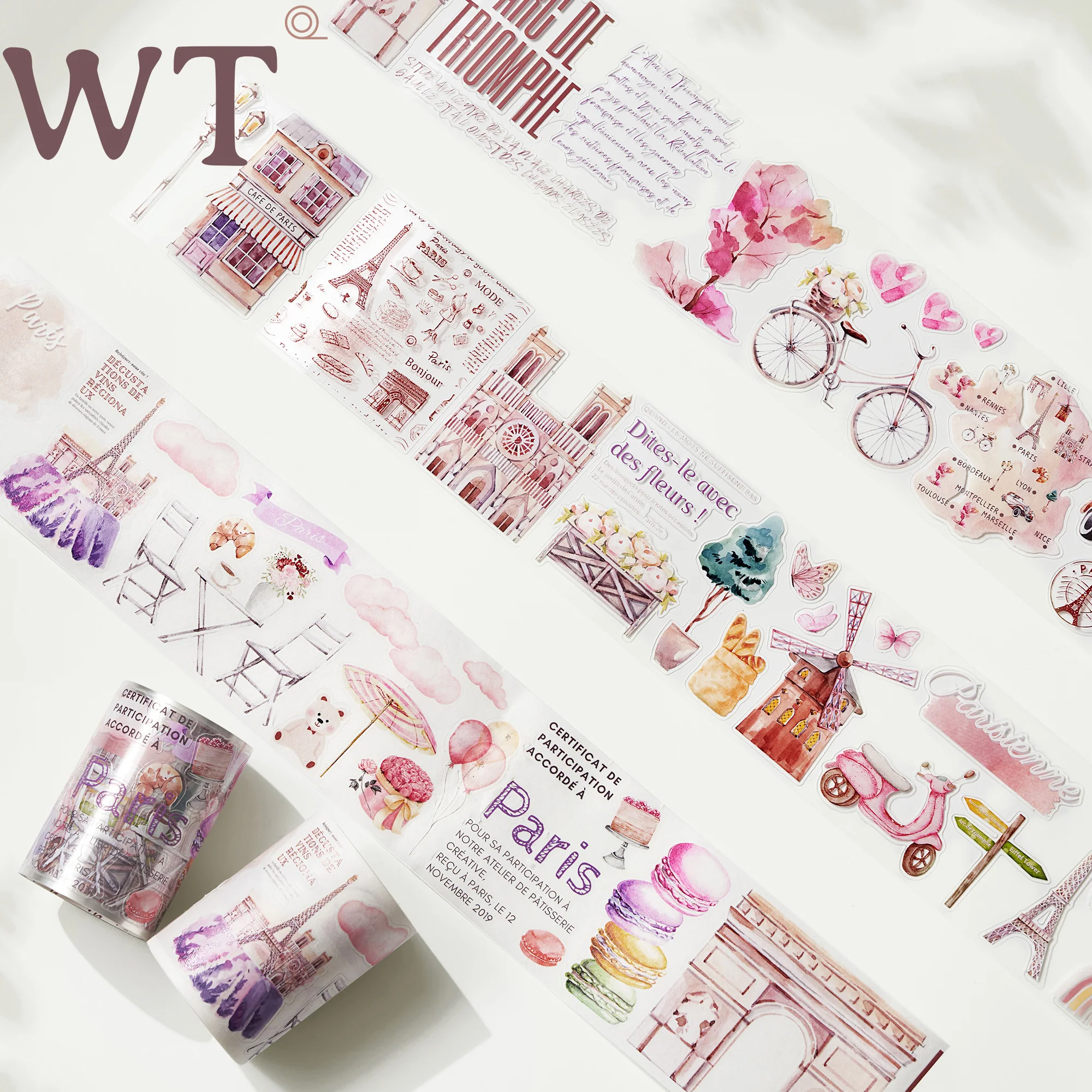 WT Urban Trio, London New York Paris, Landscaping Travel Urban, Washi Tape Sticker PET Die Cutting