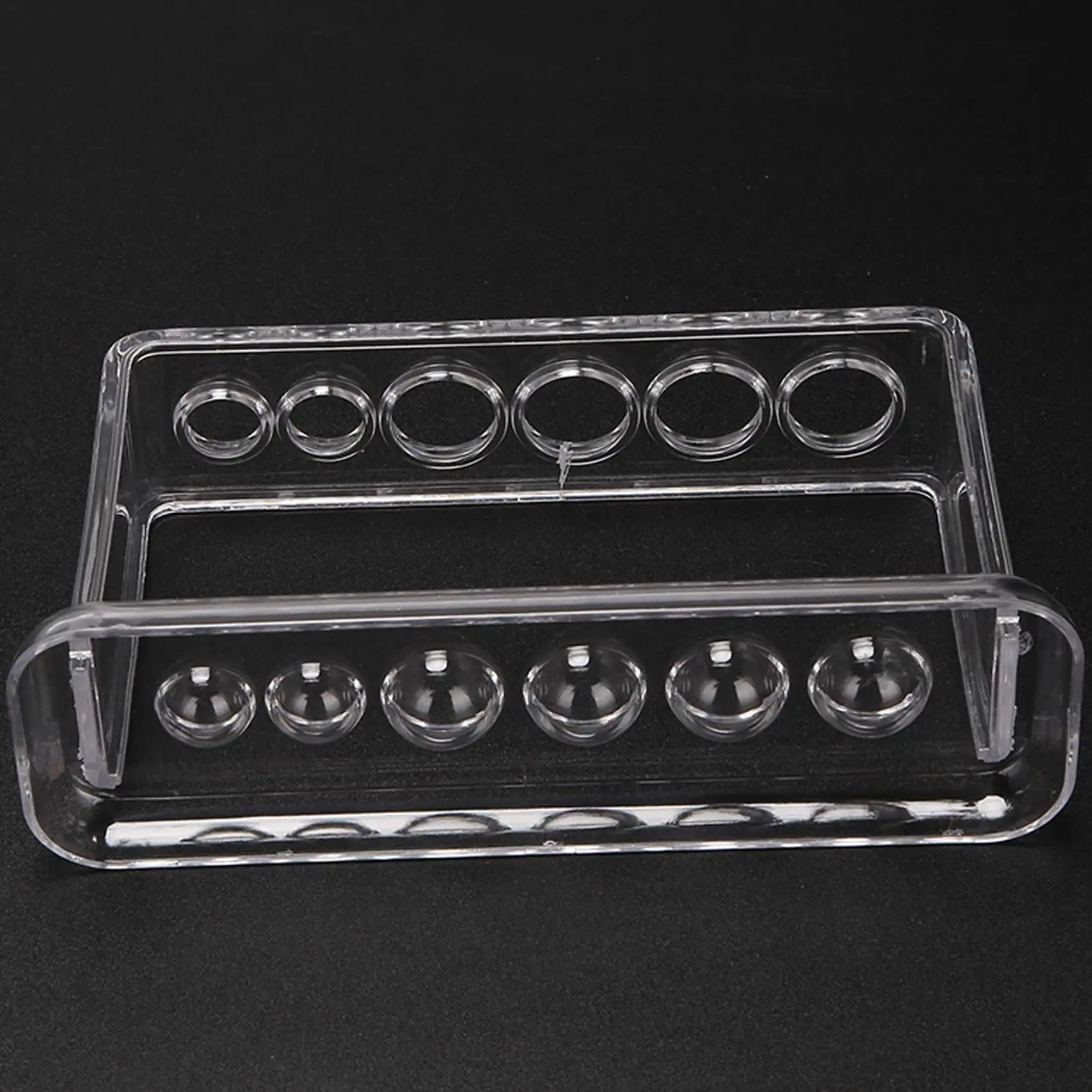 -A14E Plastic Clear Test Tube Rack 6 Holes Stand Lab Test Tube Stand Shelf School Supply Lab Equipment 16.7X8X3 Cm