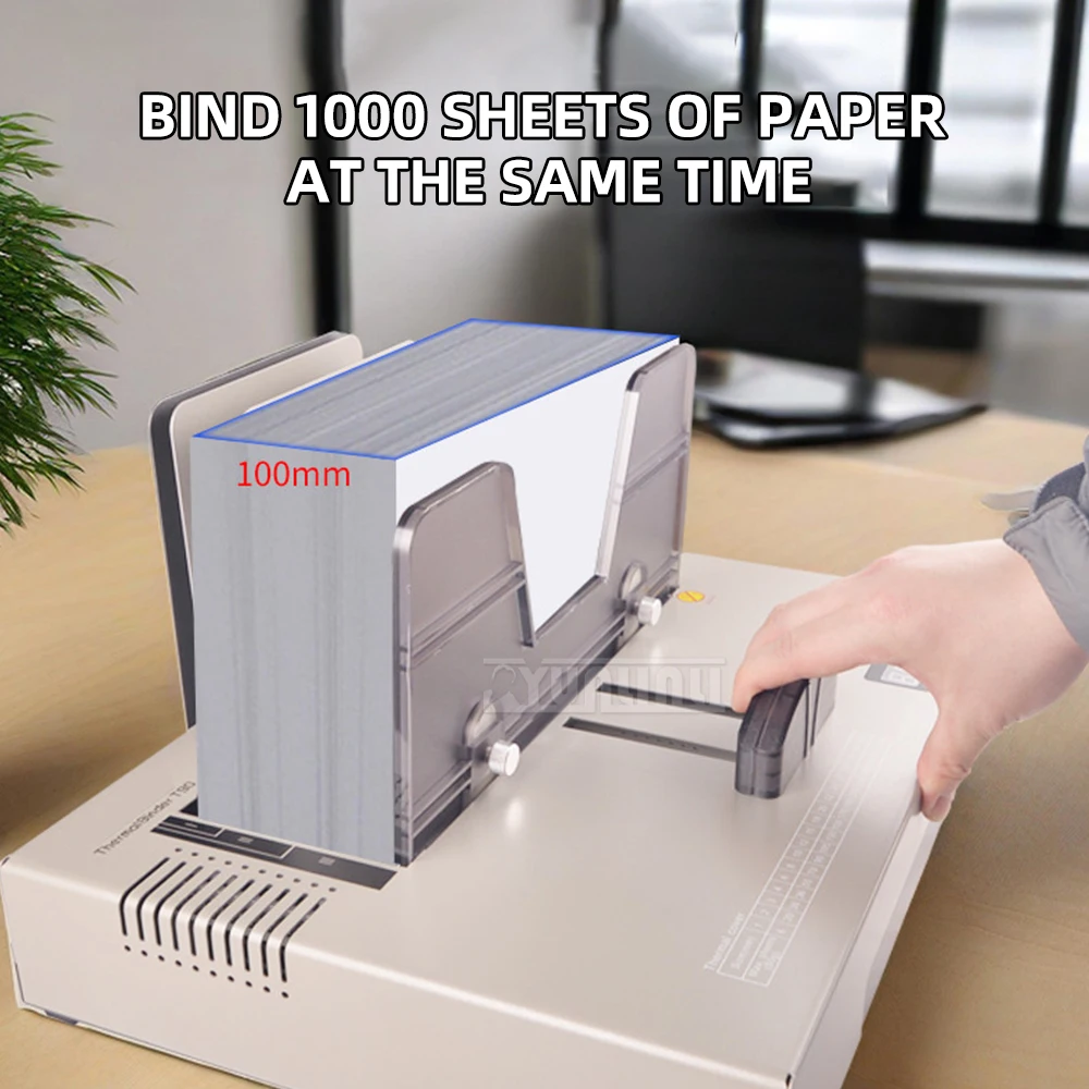 U-T90 Professional Thermal glue Binder 1000 sheets Capacity Auto Hot Melt Book binding Machine for Contracts, Documents