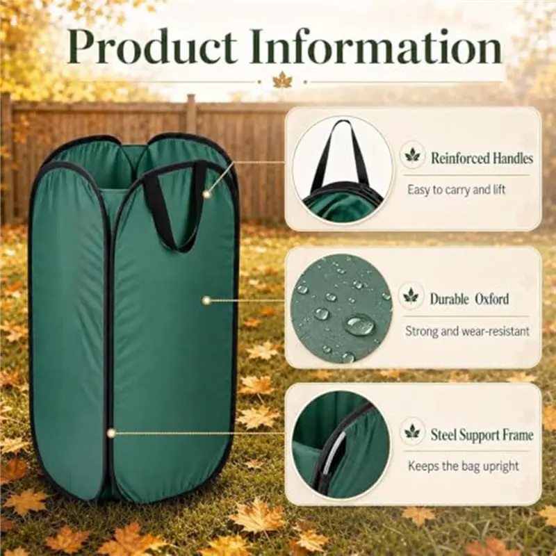 [Touchbuy】 Leaf Chute For 30 Gal Paper Bags Foldable Hands-Free Yard Waste -Up Collapsible Leaf Bag Stand Lawn Bag Holder
