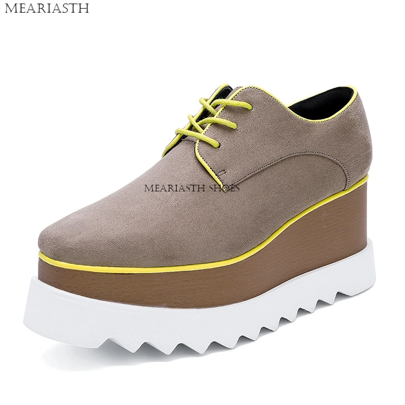 2024 Echt Leer Vrouwen Gevulkaniseerd Schoenen Lederen Platform 8 Cm Wig Hoge Hakken Witte Schoenen Lace Up Verhogen Casual Schoenen