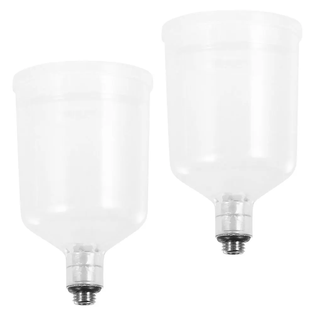 

2 Pcs Airbrush Set Spray Cup Paint Cups Plastic Pot Detachable Replaceable Mixing Lid Supplies Even Coverage