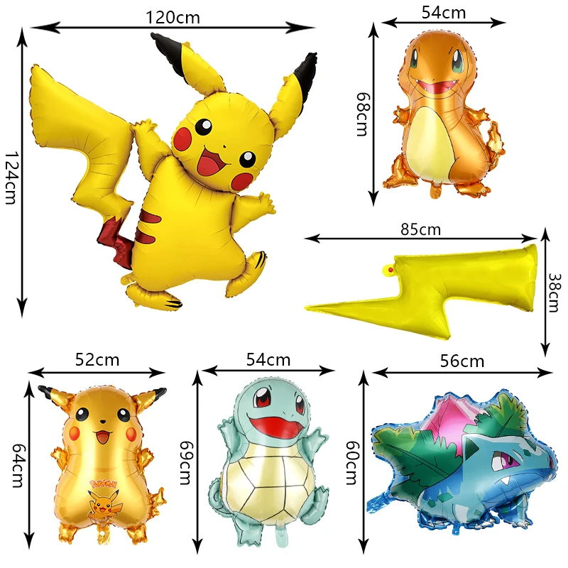 Yellow Pokemon Birthday Party Decoration New Lightning Pikachu Balloon Event Supplies Disposable Tableware Backdrop Banner Plate