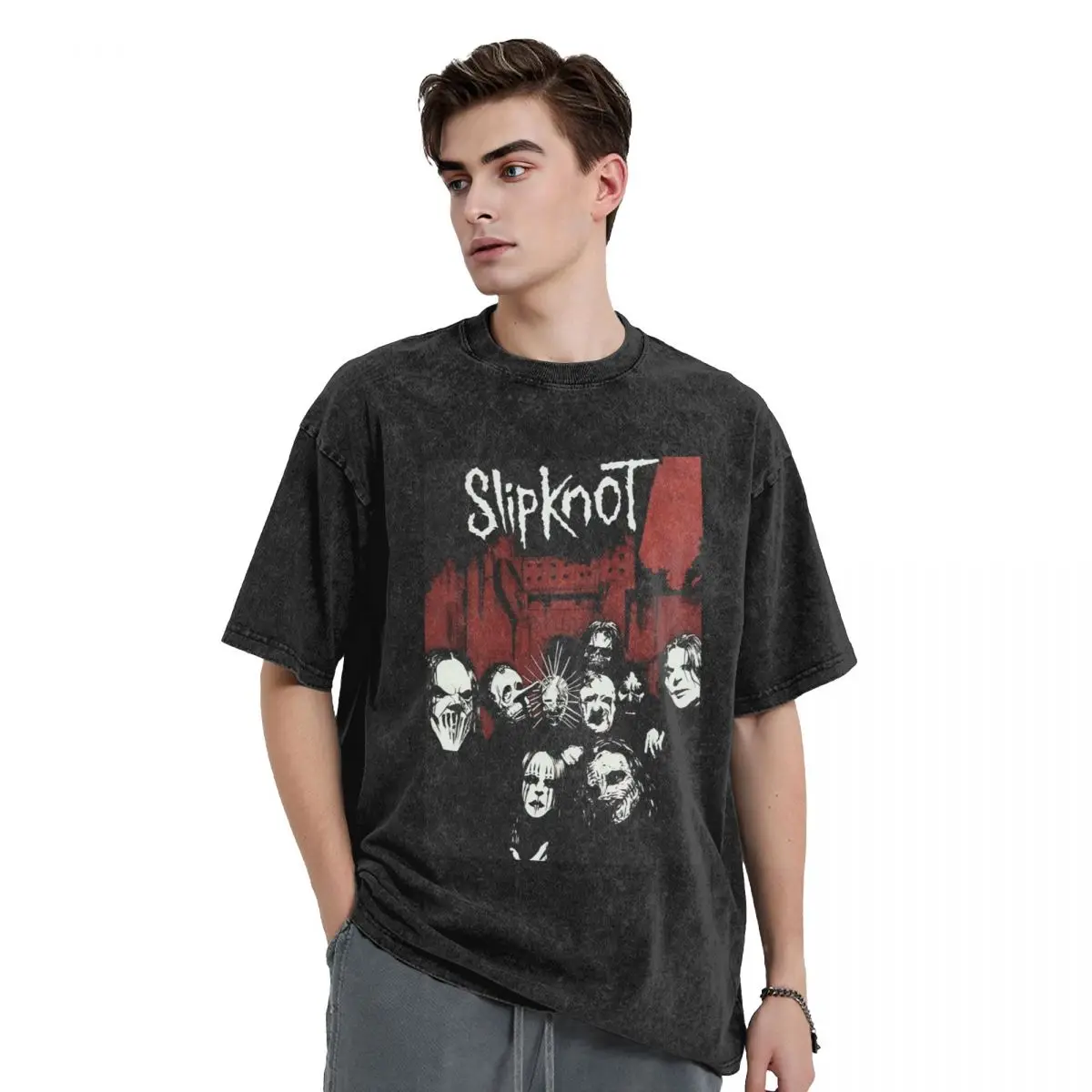 Resembles-S-Slipknot-Style Luxury Retro T Shirts Summer Print Shirt Cotton High Quality Clothing