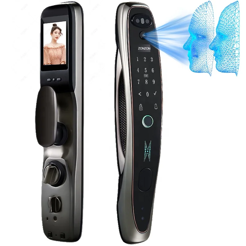 004 Automatic Smart Cylinder Lock Camera Tuya App Wifi Smart Fingerprint Password Door Lock Smart Door Lock