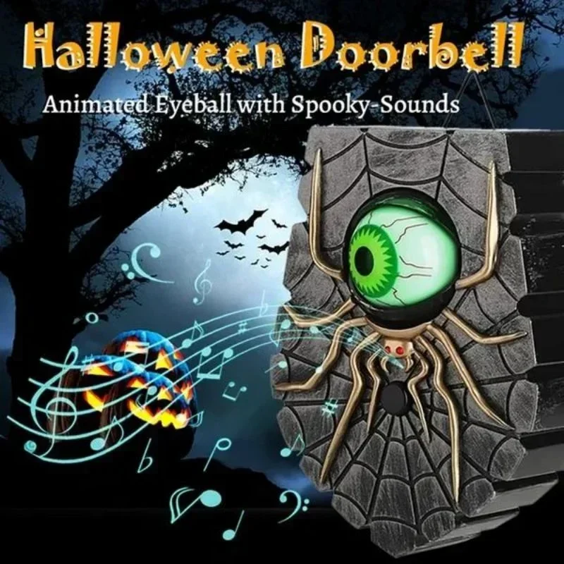 

One Eyed Doorbell Ghost Monocular Scary Spider Doorbell With Scary Glow/Ghost Sound Creative Scary Spider Doorbell Eyeball