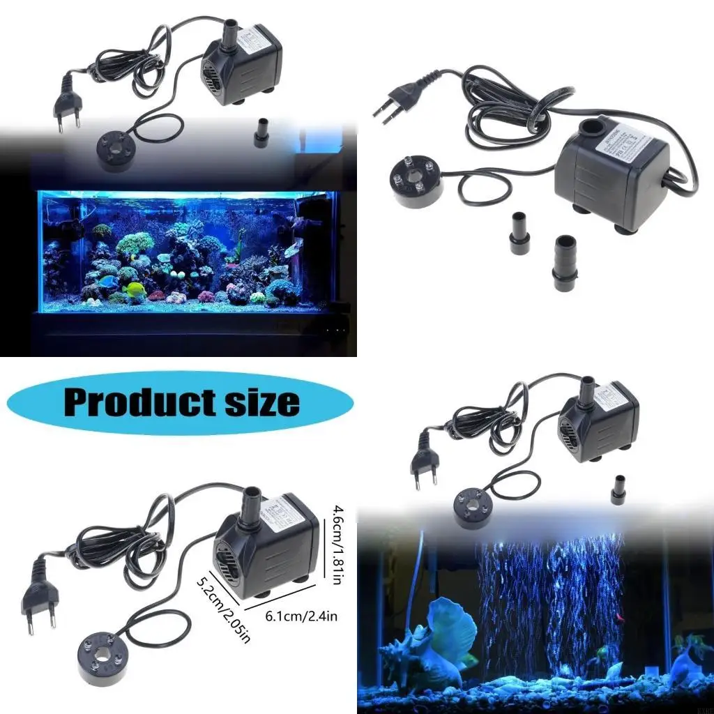 

Aquarium Water Pumps With 4 LED Lights 220V Voltages Quiet Fountain Pumps For Fish Tanks Garden Decoration KXRE