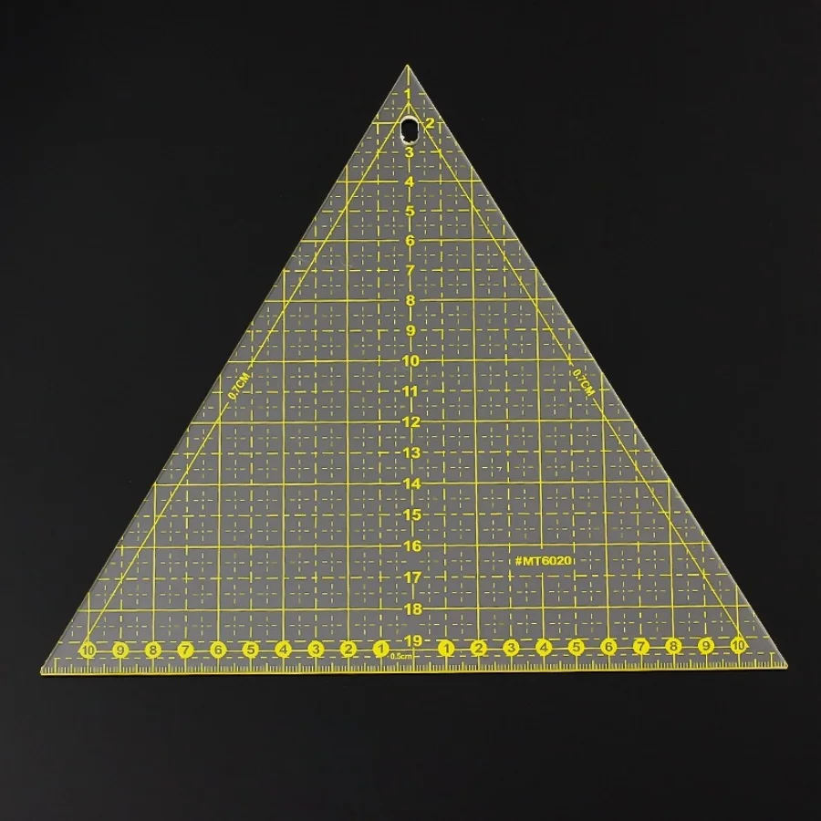 Patchwork Sewing Ruler Large Triangle Equilateral 23cm Yellow Ruler DIY Sewing & Quilting Tools 1pc