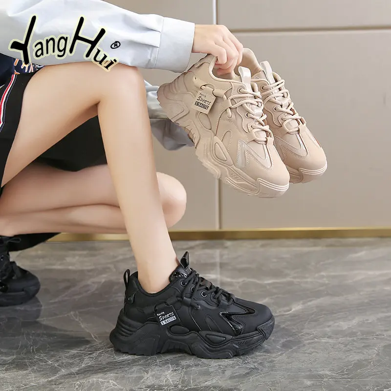 Platform Shoes Waterproof Wear-resistant Sports Casual Korean Style Student  Sneakers Women 2023 New Fashion Autumn and Winter