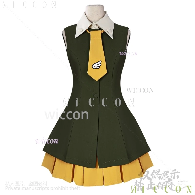 Аниме Cos Carcaptor Sakura Косплей Гонконг Аниме Костюм Зеленое Платье Лолита Лолита Лоскутная Мини Юбка Без Рукавов Парики Для Сакуры