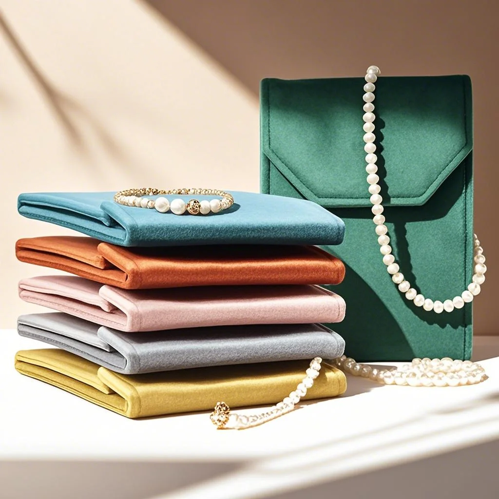 Velvet Jewelry Travel Pouch,Anti-Tangle Necklace Organizer Bag with Multi-Functional Storage,for Travel & Gift Packaging