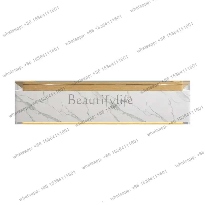 Best Sellers Beauty Salon Reception Desks Simple Modern Arc-shaped Reception Desks Bar Counter Office Furniture Reception Et Tab