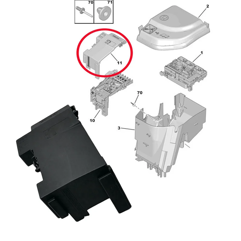 6500GS Fusibile BPGA Box Modulo di protezione della batteria Coperchio superiore per 308 308CC 3008 RCZ Citroen C4 Grand Picasso Kits-VVNB