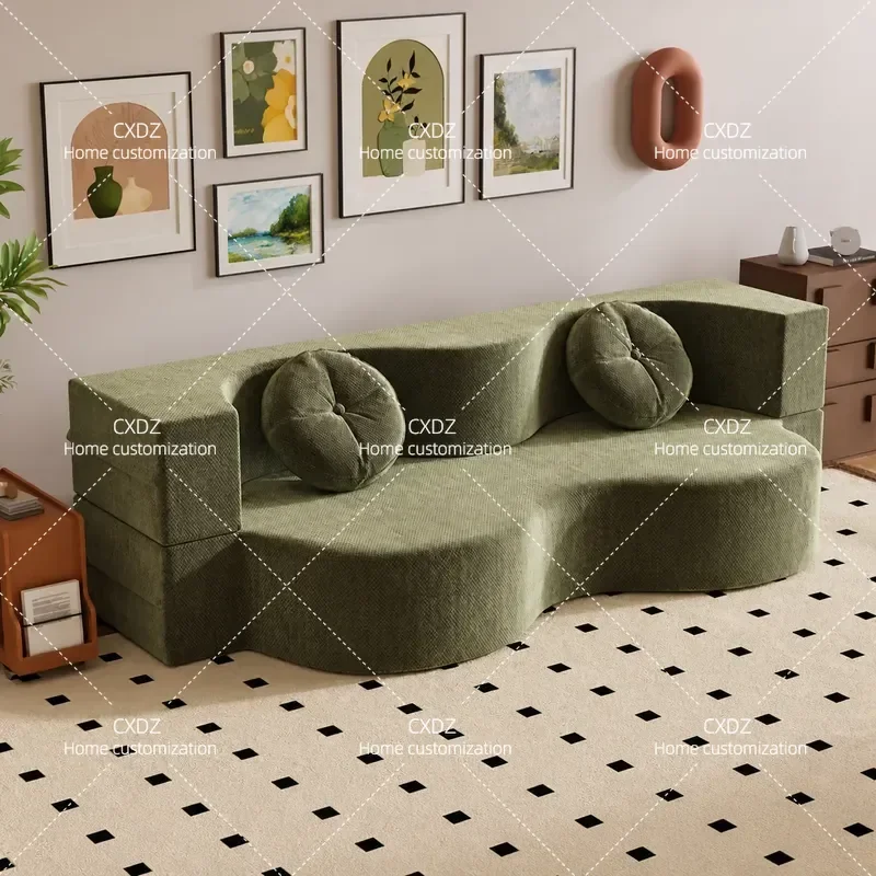 Modular Sofa Bed for Small Apartments Nordic Style Living Room Furniture Removable Washable Cover Compressed Lazy Couch for