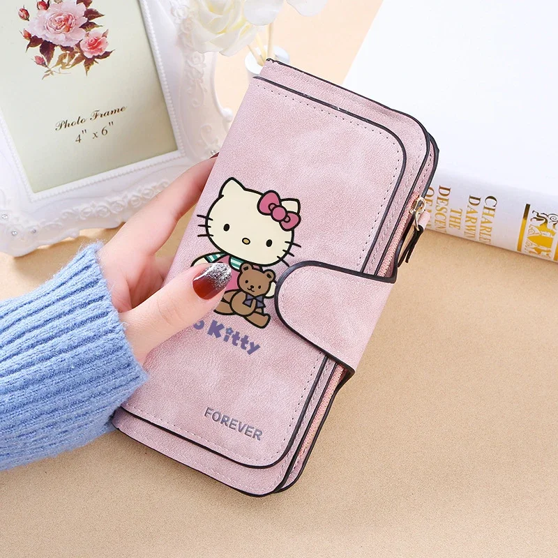 Hello Kitty Kuromi Women Wallets Fashion Long Top Quality Multi-Cards Holder Classic Female Purse Foldable Zipper Wallet