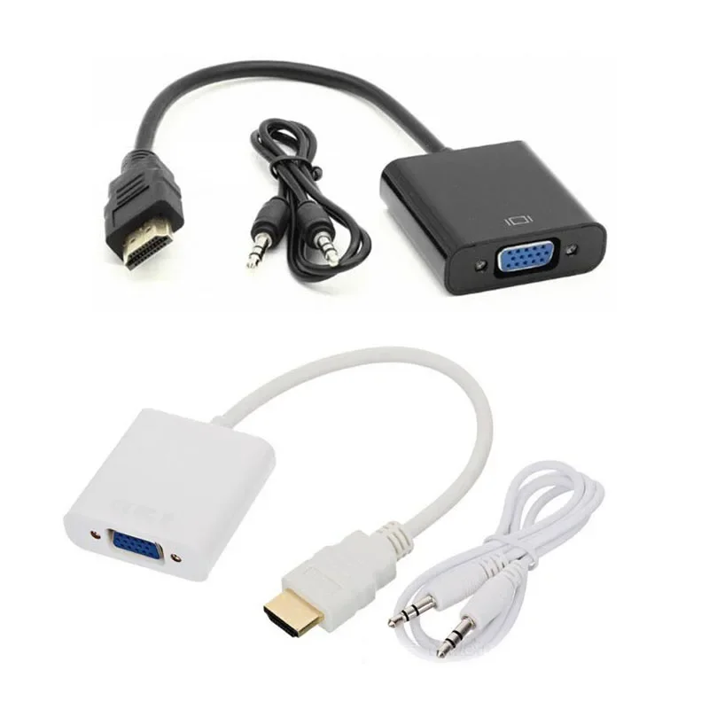 

1pcs HDMI to VGA Male to Female with 3.5mm Audio Output Adapter Converter Cable for PS3 Xbox360 PC Laptop HDTV 1080P Display