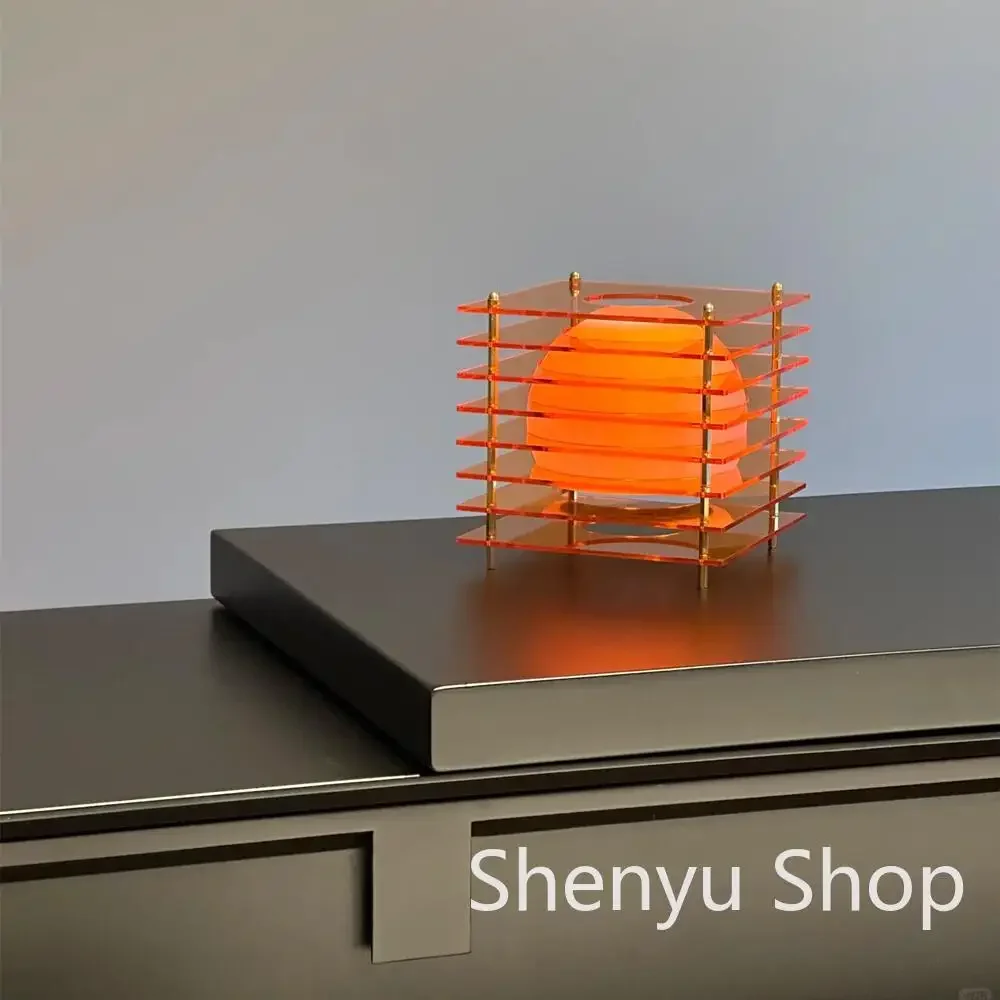 Creativity Desk Lamp Acrylic 16 Colors Rechargeable Bedroom Ambient Lighting Desktop Decorate Room Props Home Decor Night Light