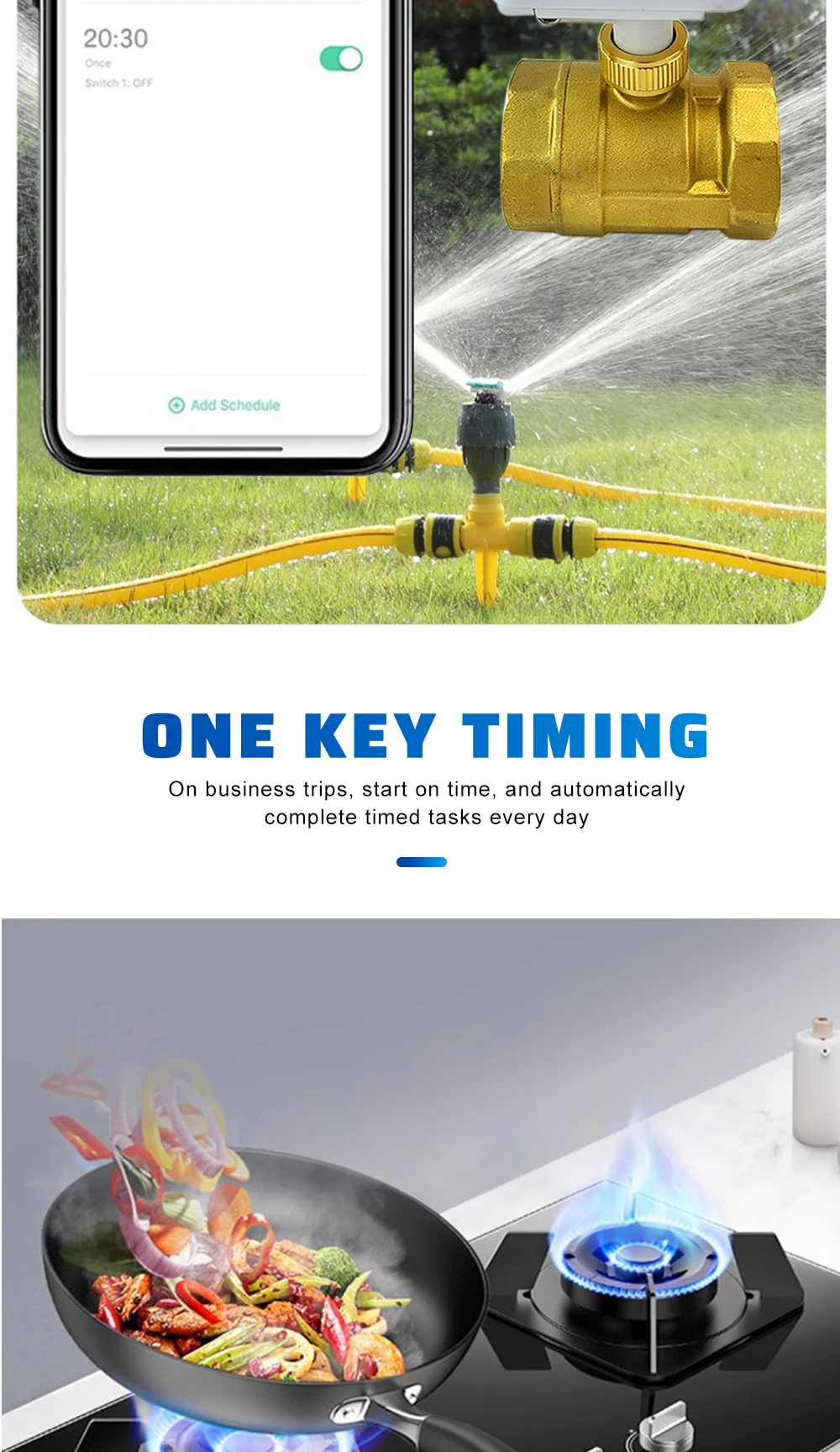 DN15 DN20 DN25 DN32 DN40 Zigbee Smart-Wasserkugelventil-Steuerung WIFI-Wasserhahn-Timer unterstützt TUYA SmartLife Alexa Google Assistant – Detail 4