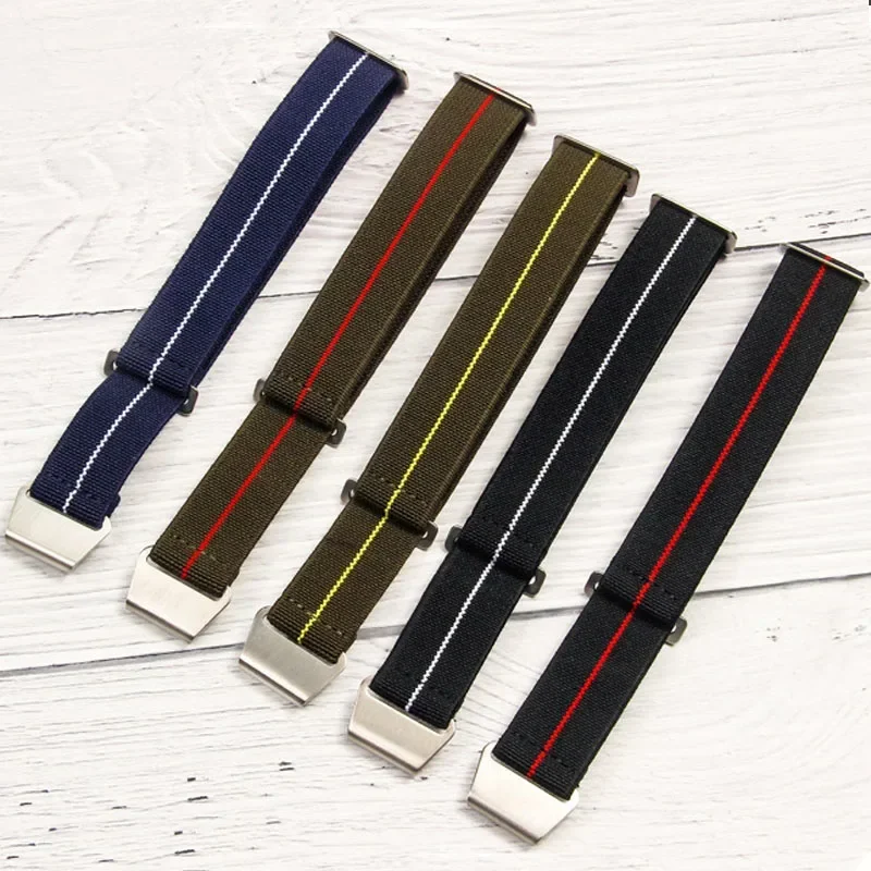 20mm 22mm Nylon Woven Watch Strap for Seiko for Omega for Amazfit Watch Band Elastic Sport Bracelet Military Strap Accessories image 3