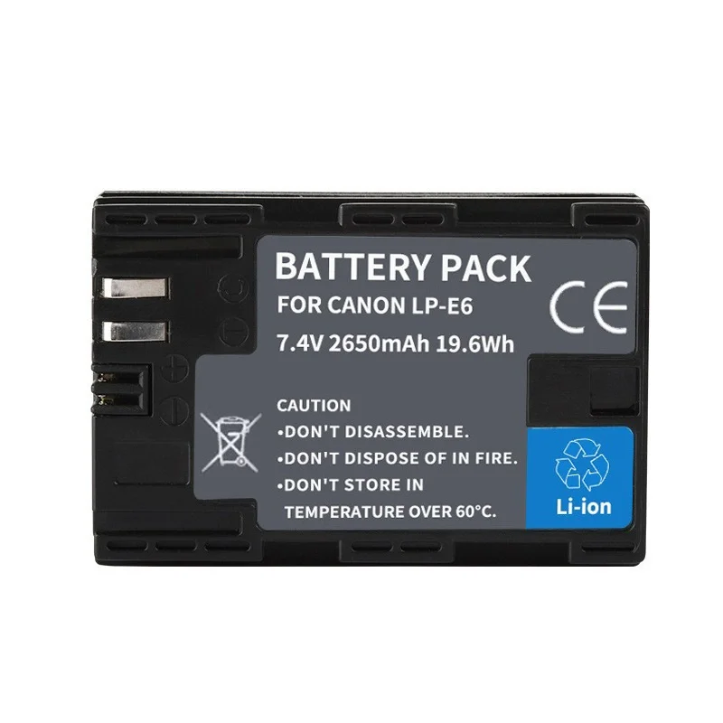 

The LP - E6 battery is suitable for Canon DSLR cameras such as 7D, 6D, 60D, 70D, 80D, 7D Mark II. It is the battery for these ca