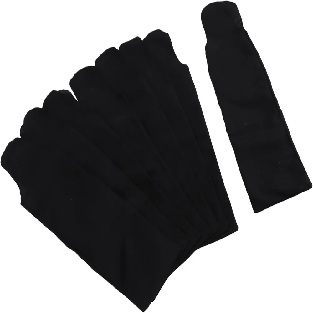 8pcs Black Horse Mane Cover Bags Lightweight Breathable Mane Protectors Snug Design Woven Nylon Fabric Braid Ready Mane Covers