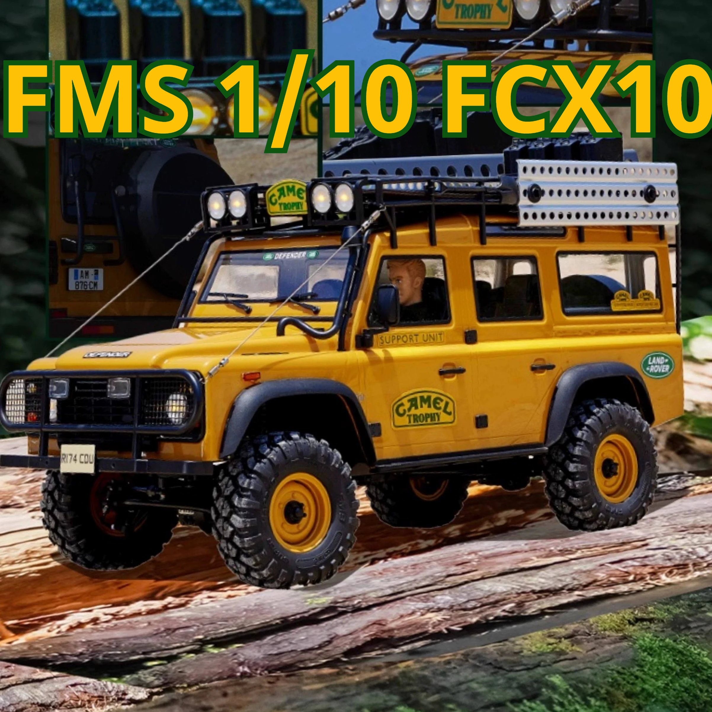 FMS 1/10 FCX10 RC Rock Crawler Camel Trophy Style Electric Simulation Off‑Road Climbing Hobby RC Model Car for Adult Hobbyists