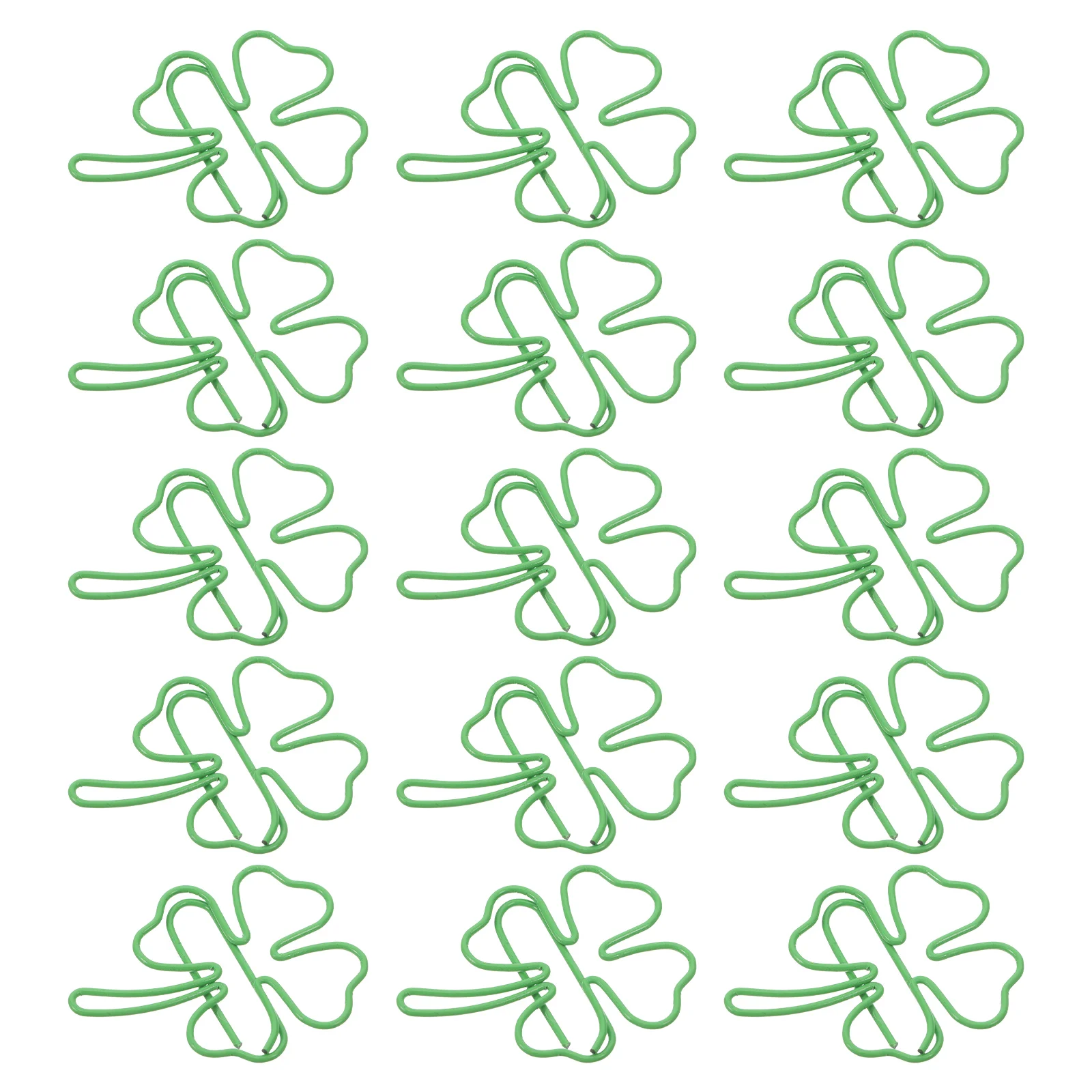 20 Pcs Four Leaf Paper Clip Desk Accessories Shamrock Shaped Clips Metal Irish Festival